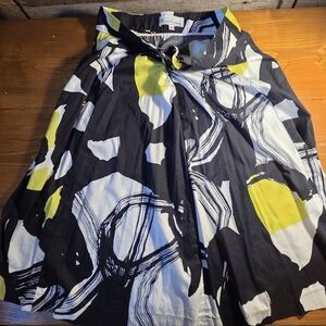 Elliott Lauren Black and White Skirt with Yellow Accents